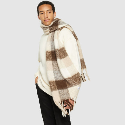 Checked Scarf Schal - Brown Check - KnowledgeCotton