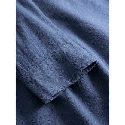 Hemd Regular Fit melangé flannel Shirt - Estate blue -KnowledgeCotton