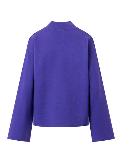 Pullover  Cotton high neck knit - deep purple - KnowledgeCotton Apparel