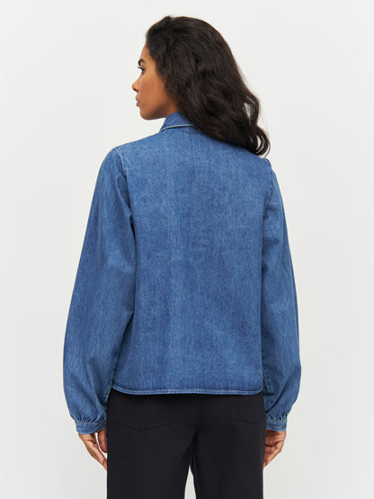 Bluse Denim A-shape shirt - GOTS/ VEGAN - Vintage indigo von Knowledge Cotton