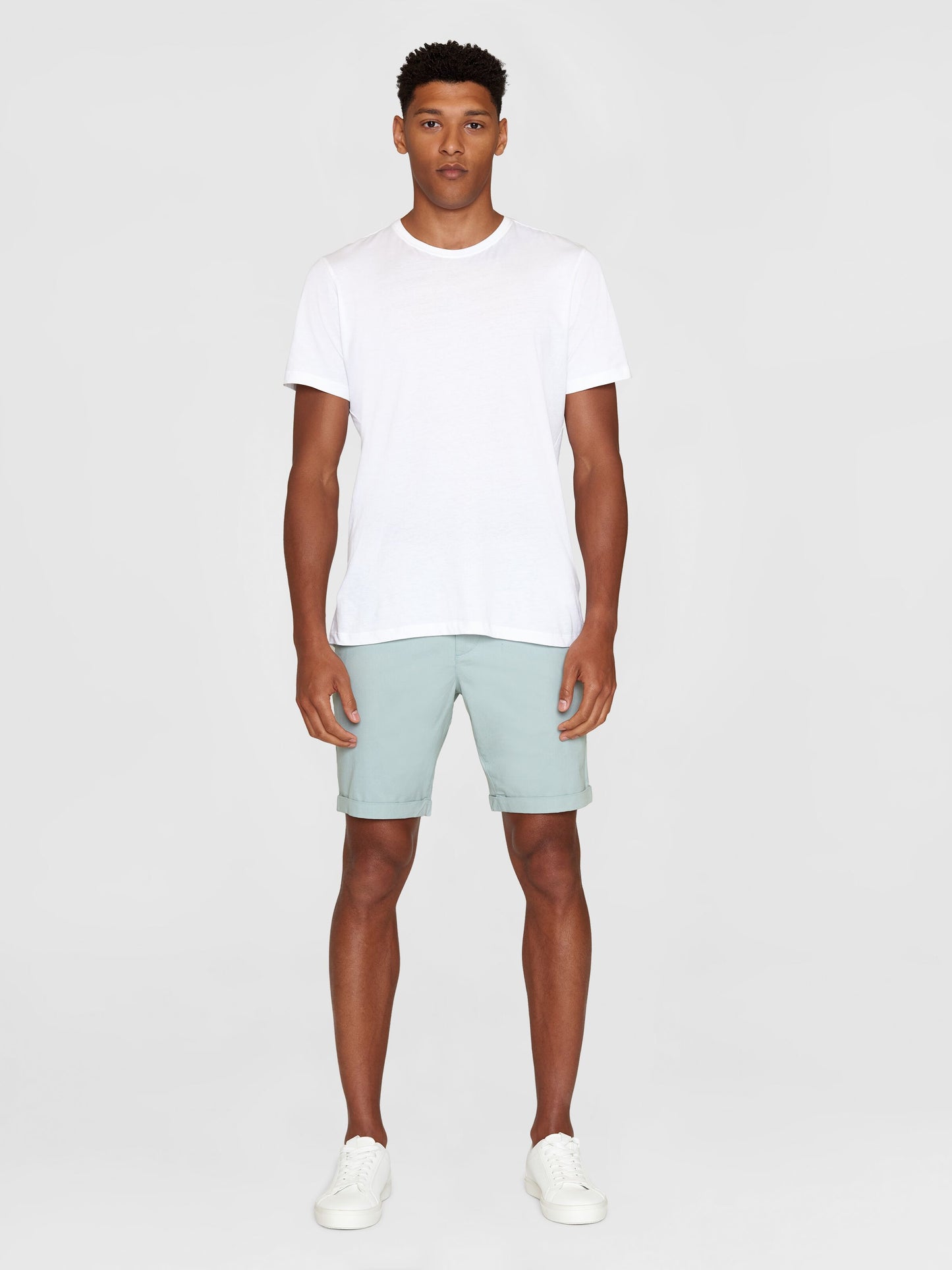 Shorts Regular Chino Poplin - Gray Mist - KnowledgeCotton Apparel