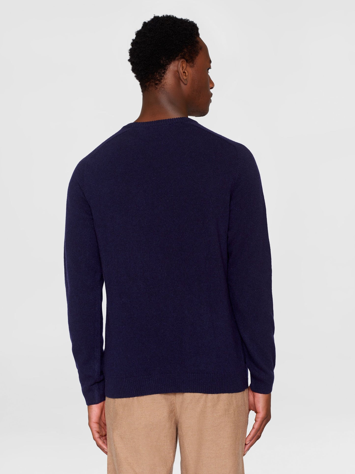 Pullover O-neck wool knit - total eclipse - KnowledgeCotton