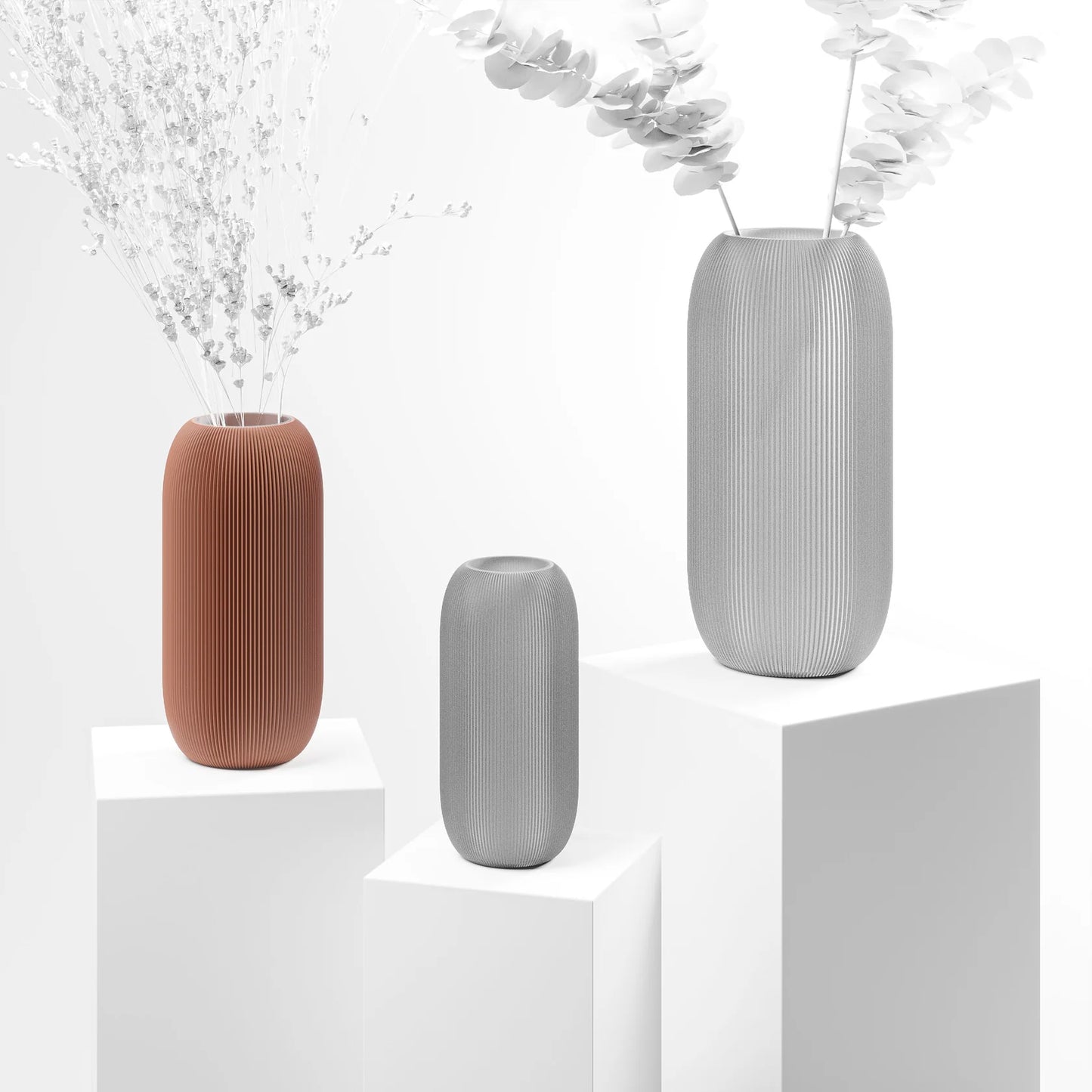 Vase aus dem 3D Drucker "Pille" terracotta
