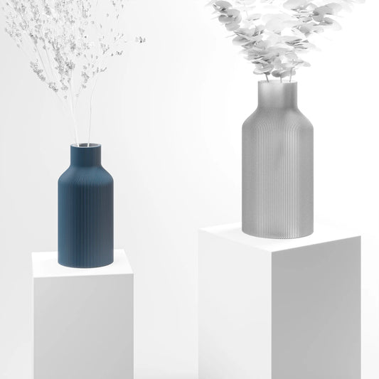 Vase aus dem 3D Drucker "Flasche" navyblue
