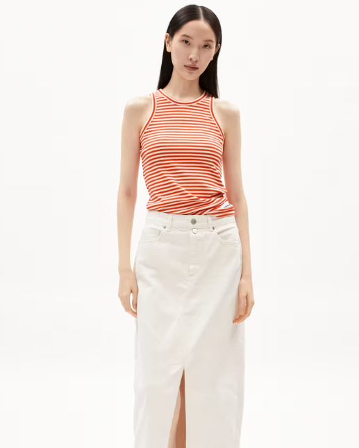 Top KANITAA STRIPES- poppy red-oatmilk