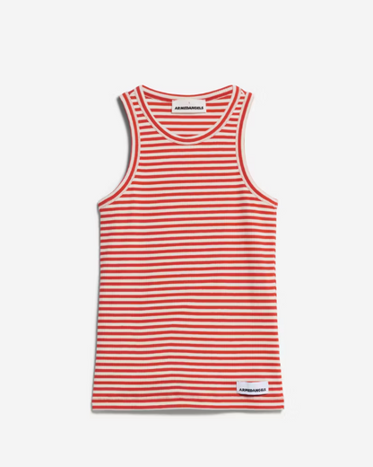 Top KANITAA STRIPES- poppy red-oatmilk