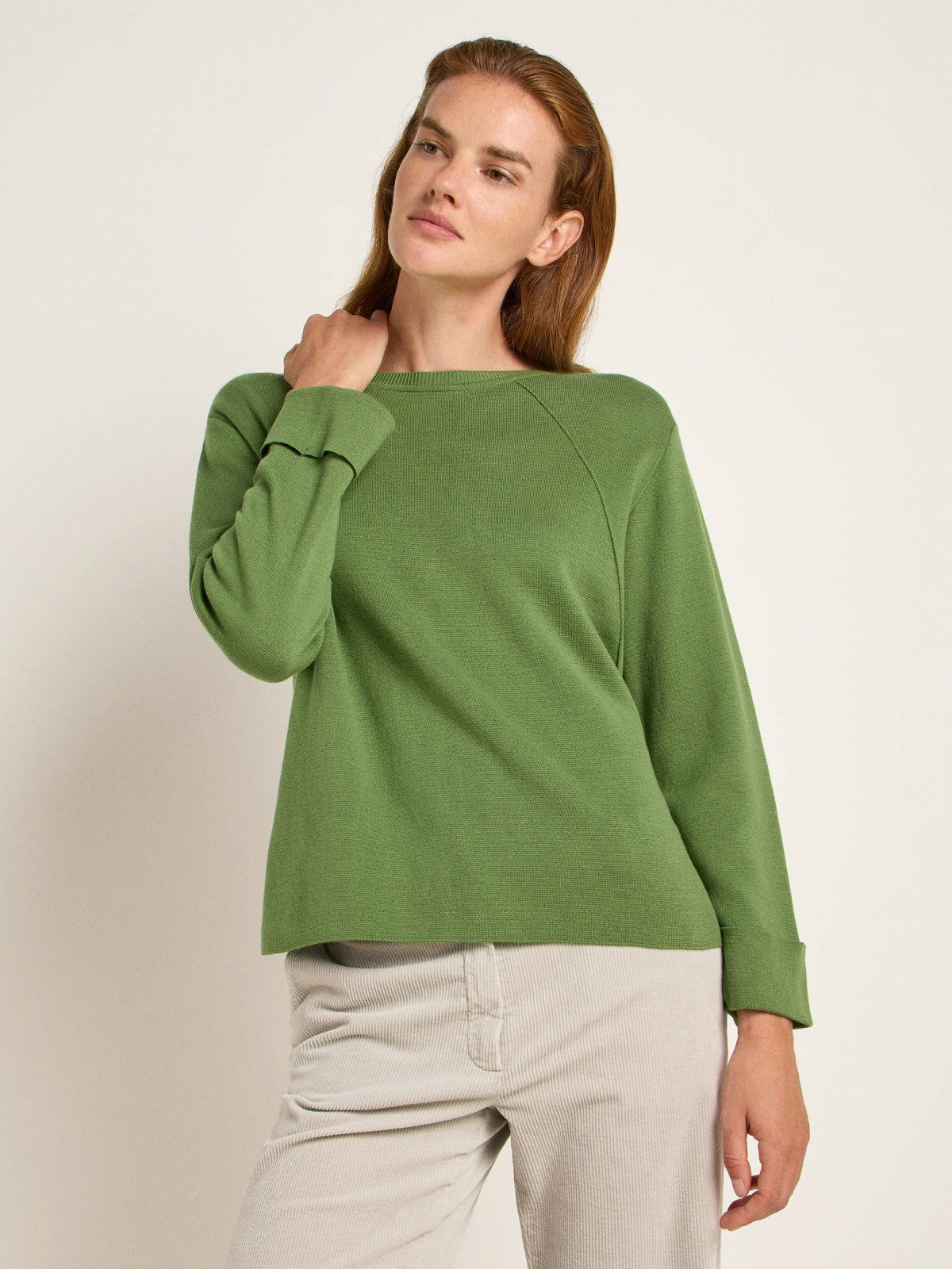 Pullover in Punto Milano - sage