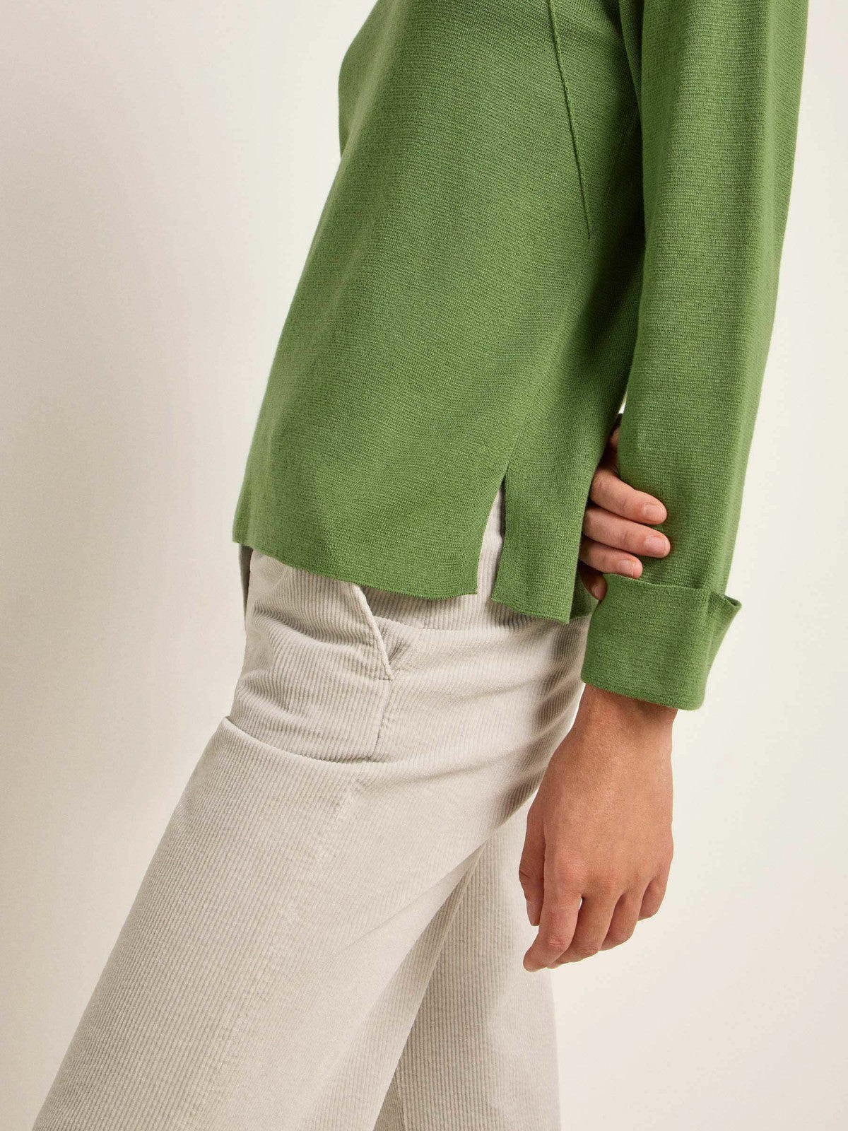 Pullover in Punto Milano - sage