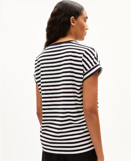 Shirt IDAARA Stripes - white-black - ARMEDANGELS