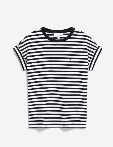 Shirt IDAARA Stripes - white-black - ARMEDANGELS