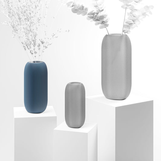 Vase aus dem 3D Drucker "Pille" navyblau