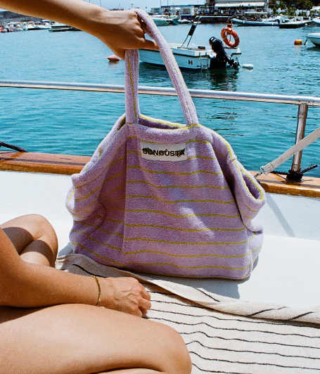 Naram Weekend bag - lilac & neon yellow