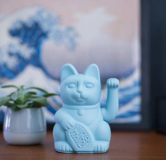 Winkekatze ♥ Lucky Cat - light blue