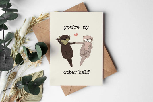"You're my otter half" Klappkarten mit Umschlag