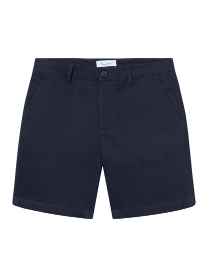 Stretched Twill Shorts - Total Eclipse - KnowledgeCotton Apparel