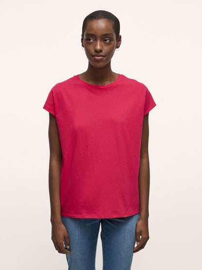 Shirt mit überschnittenen Schultern - raspberry
