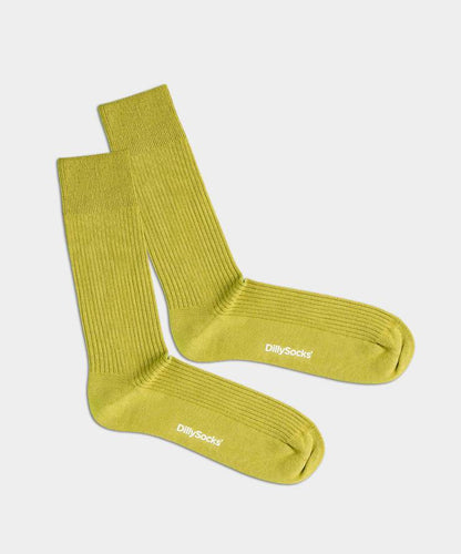 Ribbed Lime Green Socken