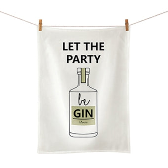 Organic Kitchen Towel - Let the party be gin