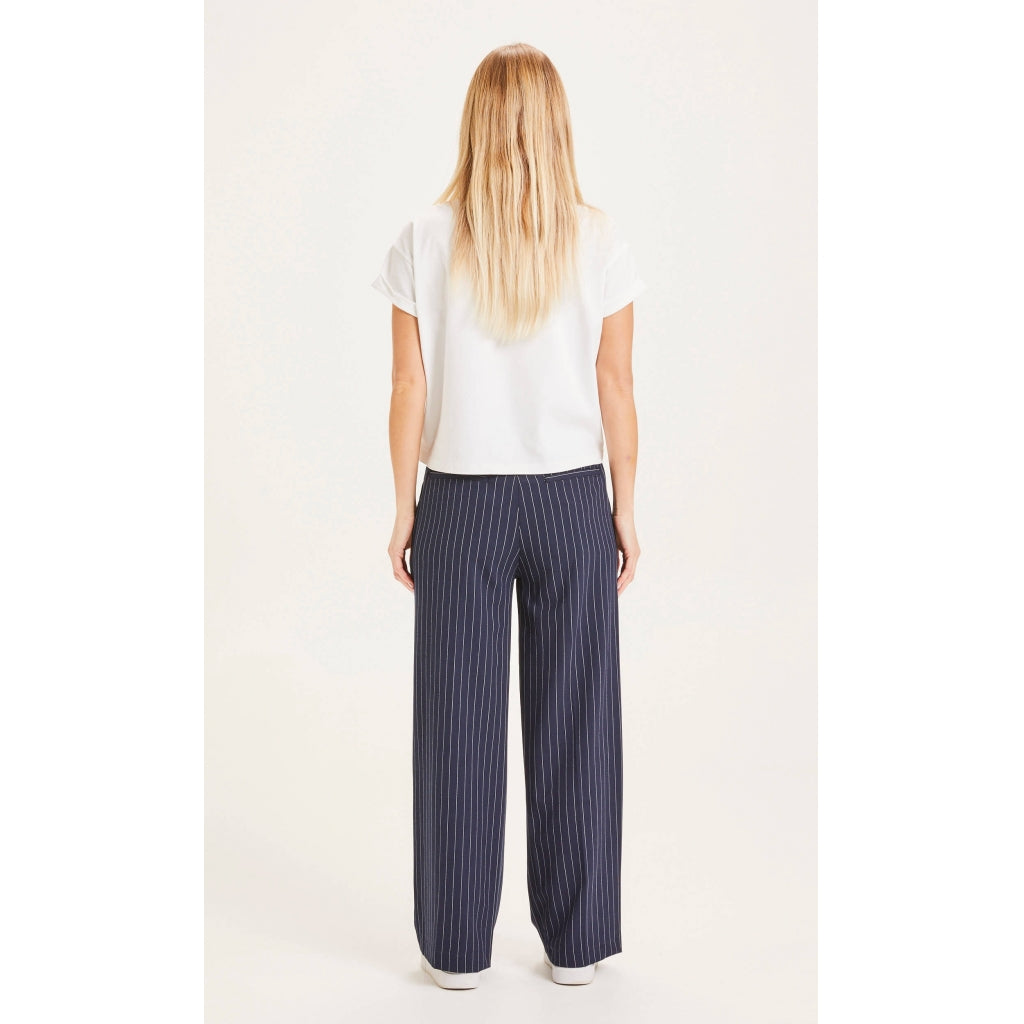 Hose POSEY pin strip wide pants von Knowledge